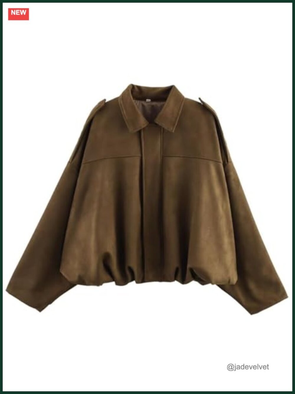 Faux Suede Bomber Jacket Women Lapel Pilot Motorcycle Coat Long Sleeve